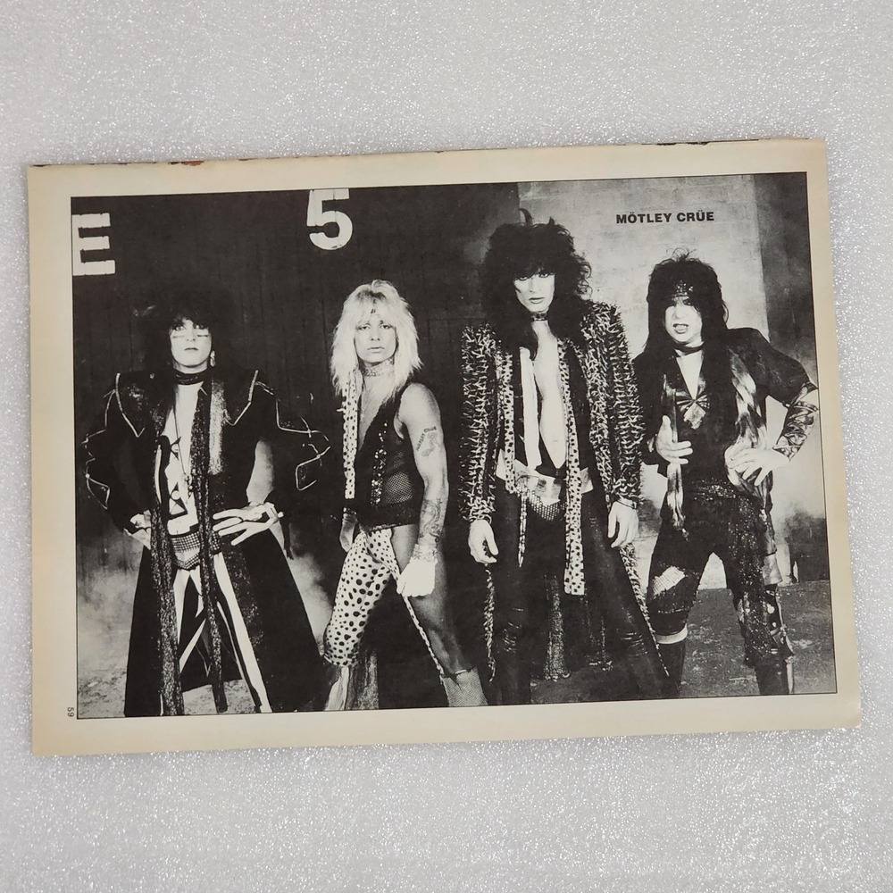 Motley Crue b&w & Malice color double-sided vintage poster clipping 8x10 1980s